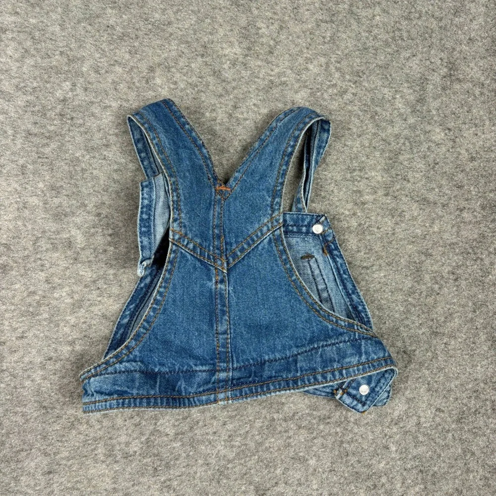 Kids Overalls Unisex 2T Vintage Denim Blue Jean Bib‎ Pocket Adjustable Straps